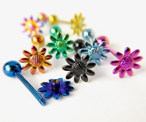 Titanium Anodized Design Tongue Ring 14g Tounge (150+ styles/colors available!) - Picture 23 of 110