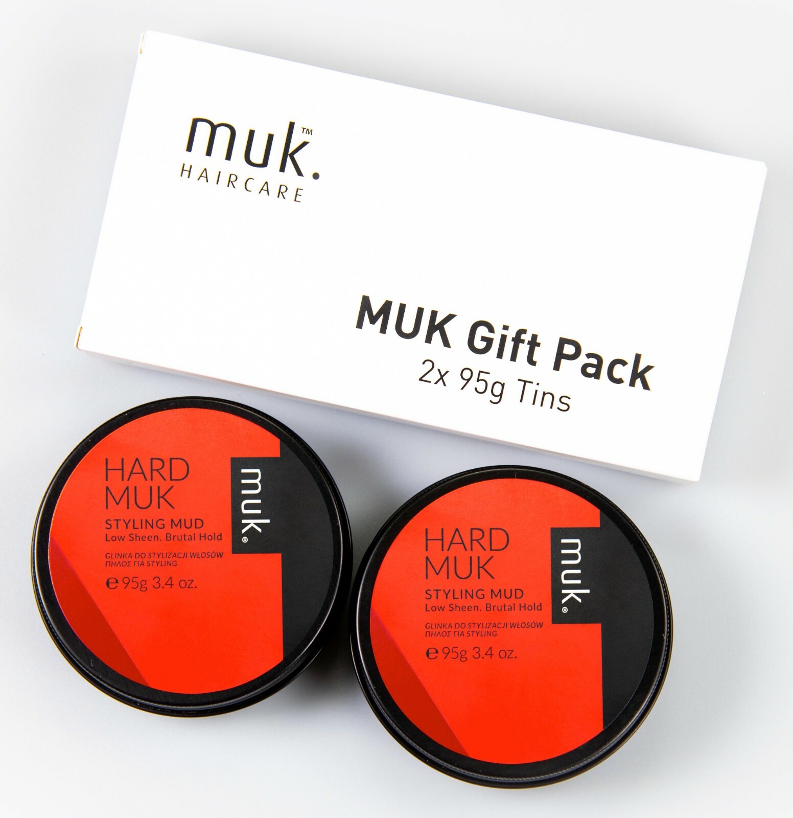 Hard Muk Hair Wax Twin Pack- 2 x LARGE 95g Brutal Hold Mud (only £12.95 each!)