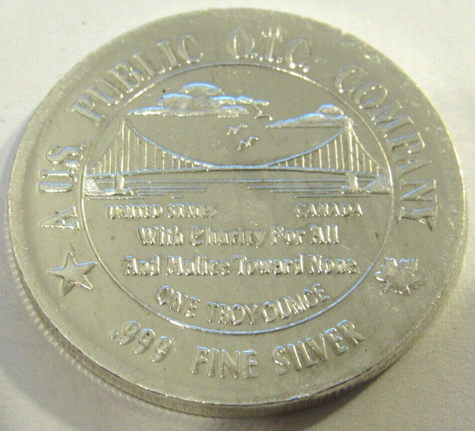 Vintage Granite LTD O.T.C. Company 1 Troy Oz. .999 Fine Silver