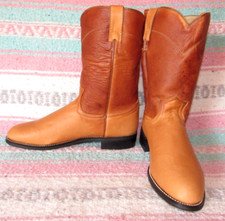 Womens VTG Justin Diamond J Brown Leather Roper Cowboy Boots 6.5 B NEW in Box