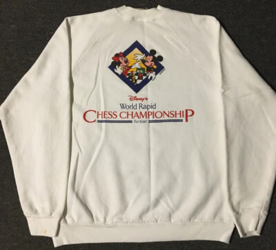 Vtg 80s Disney World Chess Championship Faded Sweatshirt M L Cartoon Grunge 90s