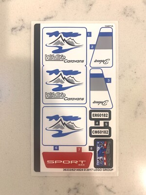 LEGO STICKER SHEET for 60182 Pickup Caravan, New Genuine!