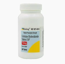Rising Cetirizine HCL 10mg Tablets Antihistamine Allergy Relief 500ct 10/27