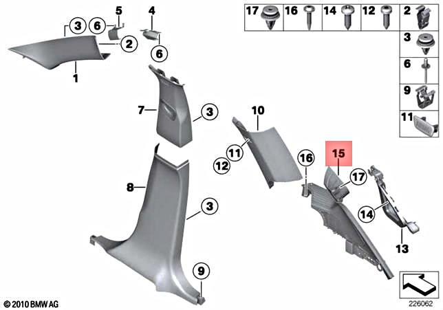 Genuine BMW X3 Series F25 Right Antrhracite D Column Cover  