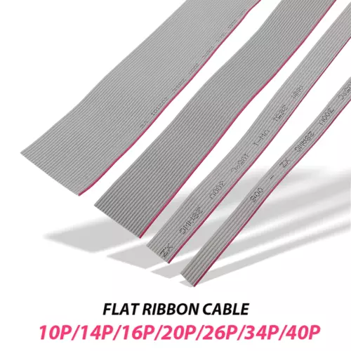 Grey Flat Ribbon Cable 1.27mm for IDC Connectors - 10,14,16,20,26,34,40 Way