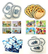 Platzdeckchen Platzset abwaschbar Kunststoff PVC 43 x 28,5 cm / 6 - Stück