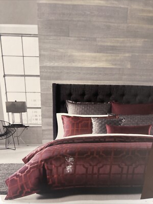 Hudson Park Artesia King Bedskirt Maroon 16  Skirt Drop