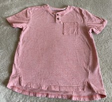 Cat Jack Boys Light Red Front Pocket Buttons Short Sleeve Shirt 8-10