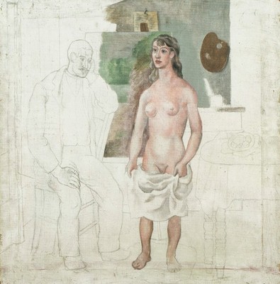 Pablo Picasso - Der Maler und sein Modell 1914 A1-A4 Plakat Kunst Malerei Meister
