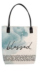 Gifts Of faith Canvas  Blessed  Tote Purse Book bag