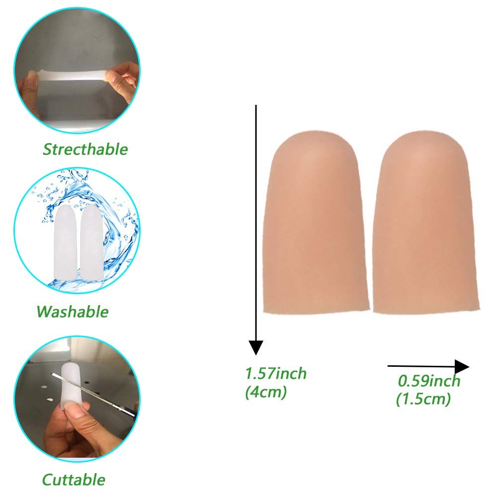 Gel Finger Protectors Finger Caps Silicone Fingertips Protection - Finger Cots G