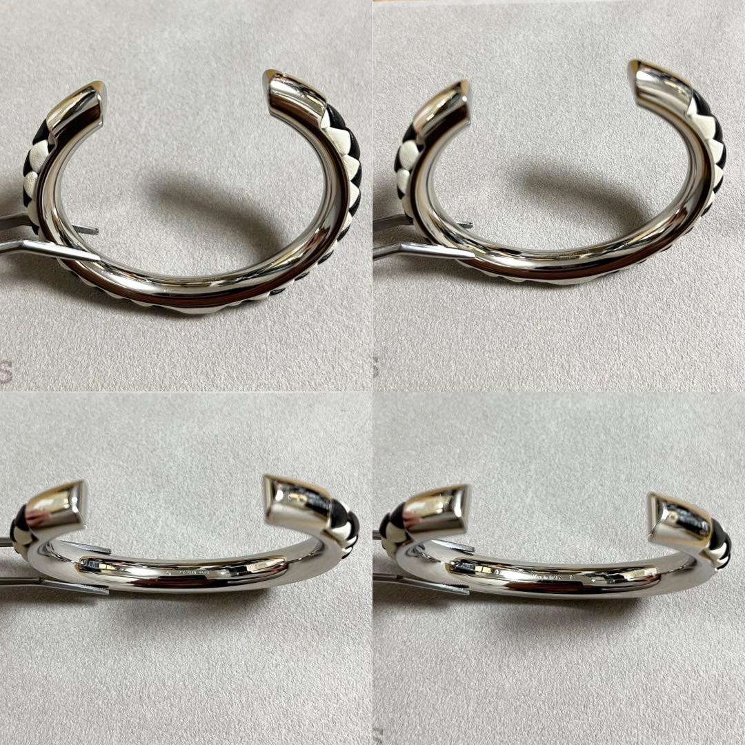 Hermes Kyoto Tresse Bangle Black White Pre owned 4.9 in Wrist Size thumbnail 10