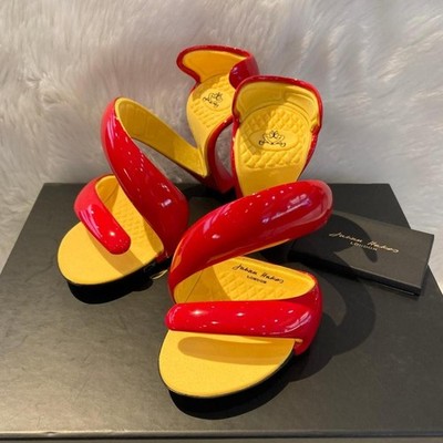Julian Hakes Mojito Pumps Red Size EU36 23-23.5cm Sculptural Shoes W/Box Japan