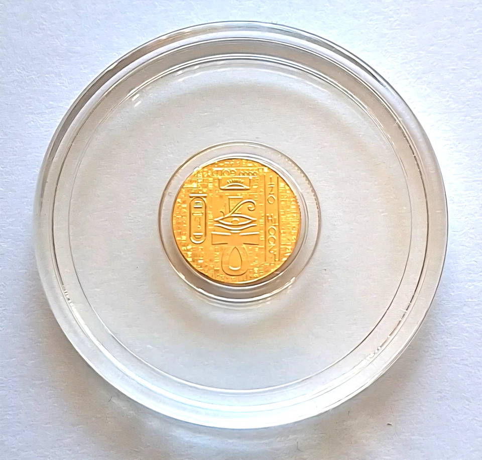  .9999 Pure Gold Egyptian Scarab Round 24k Pure Gold Coin Bullion Invest 24k - Image 2 of 3