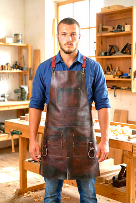 Leather Apron Full Grain Leather Work Apron Split Leg Blacksmithing Apron BBQ