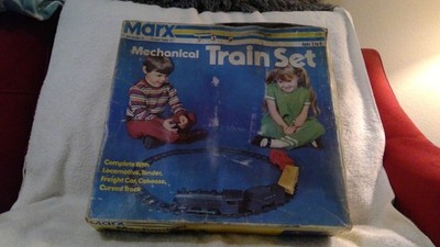Vintage 1970's Marx #530 Mechanical Wind-Up Train Set Missing Key, GUC, IOB