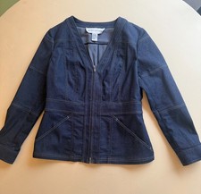 Doncaster Denim Front Zip Jacket Size 10 fitt...