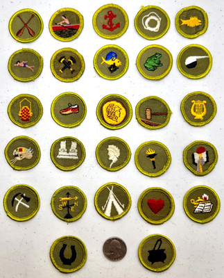 BSA Merit Badges Patches Huge Lot Boy Scouts of America VTG Cheese Cloth backs