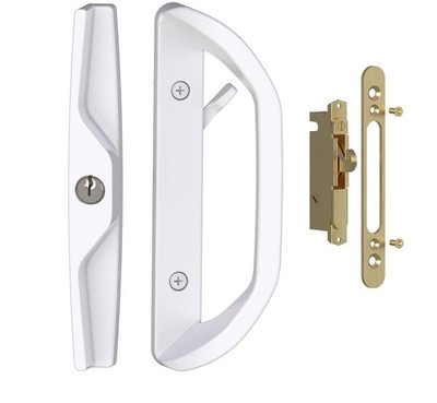 Sliding Glass Door Lock Set with Key Cylinder and Mortise Lock Reversible Des...