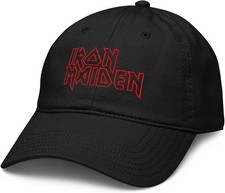 Iron Maiden - Stacked Keyline Red Logo Adjustable Baseball Hat One Size, Black
