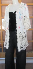 RAJ Thick Stitch Embroidered Duster Kimonos Dragonfly  Butterflies One Size