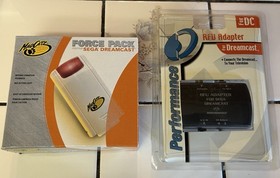 SEGA DREAMCAST Bundle 3rd PARTY CONTROLLERS Force Pack AV CABLE RFU Adapter NOS