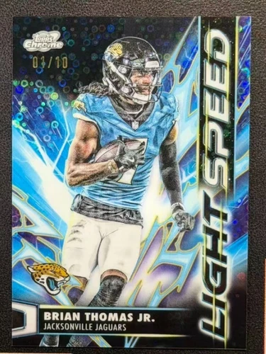 Brian Thomas Jr. 2025-26 Topps Cosmic Chrome 01/10 Black Eclipse Light Speed