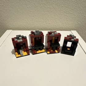 LEGO Minecraft Micro World The End 21107 with 21105 (village) and 21106 (nether)