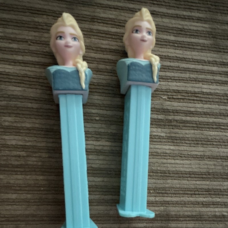 Disney Elsa PEZ Candy Dispensers Lot of 2 Light Blue
