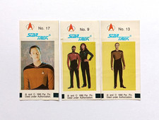 Lot Of 3 Vintage 1990 Star Trek:TNG Bubble Gum Stickers by Fleer Germany