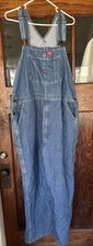 DICKIES Overalls Mens 42x30 Blue Denim Carpenter Workwear Farmer COTTON Nice