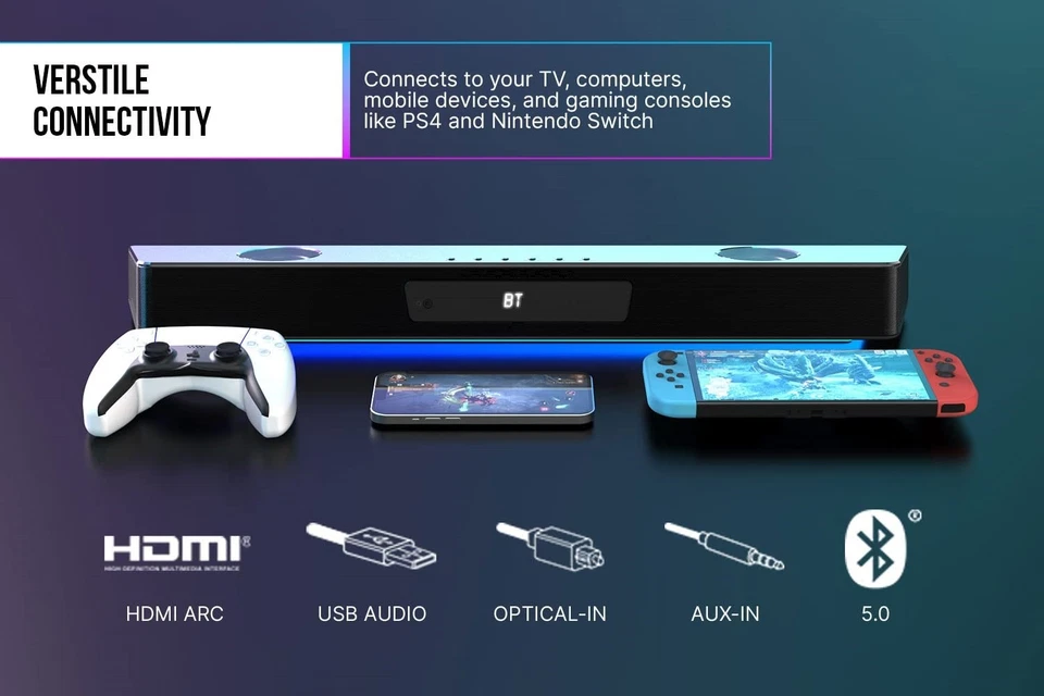 Barra de sonido Creative Labs Sound BlasterX Katana V2X negra 51MF8400AA000 Foto 4 de 4