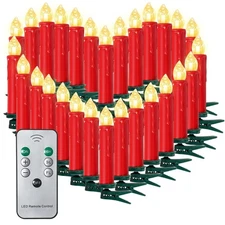 30PCS LED Flameless Taper Candles Battery Operated Christmas Tree Candles wit...
