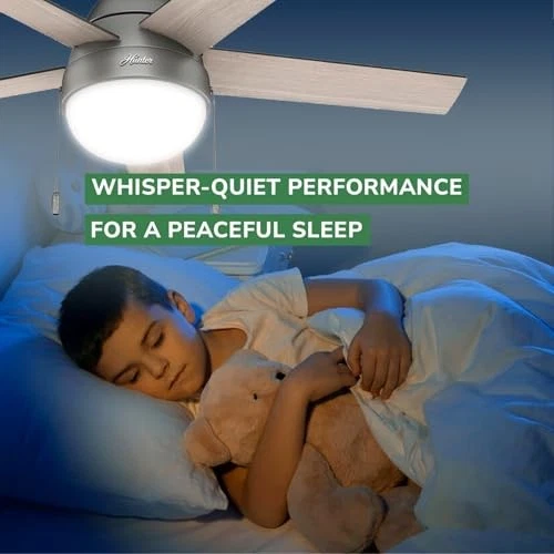 Hunter Anslee 46 Inch Modern Ceiling Fan with LED Light and Pull Chain Control - Picture 5 of 13