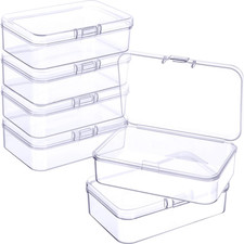 6 Pieces Mini Plastic Clear Beads Storage Containers Box for Collecting Small It