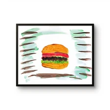 Expressionism Hamburger Signed Original Colorful Pop Art Painting COA