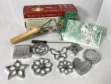 VillaWare Rosette & Timbale Set -9 Molds, 2 Tools- Orig Box - EXCELLENT