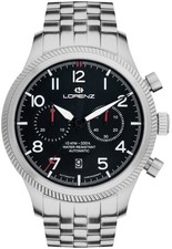 LORENZ PILOT CRONOGRAFO AUTOMATICO 030154AA Orologio Uomo Nero Sub 100 Metri
