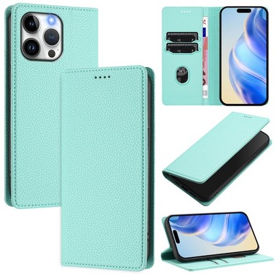 For iPhone Samsung Honor Wallet Case lychee grain Leather Bag Flip Stand Cover