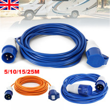5-25M Caravan Motorhome Hook Up Extension Cable 240V 3-Pin Mains Electric Lead