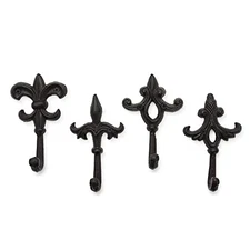 GASARÉ, Key Holder for Wall Mount, Cast Iron Key Hook, Fleur de Lis, 5 x 3 Inch