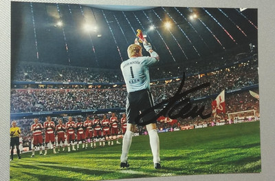 AUTOGRAPH OLIVER KAHN PHOTO HAND SIGNED BAYERN MONACO GK FINALIST WC 2002 GERMANY