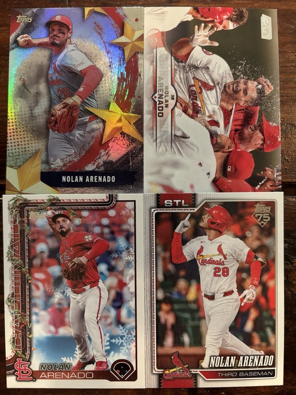 Nolan Arenado 4 Card LOT! Stars Of MLB / Stadium Club / Holiday - STL Cardinals