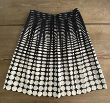Talbots Petites Black White Skirt Size 4 Geometric Circles Mod NWT