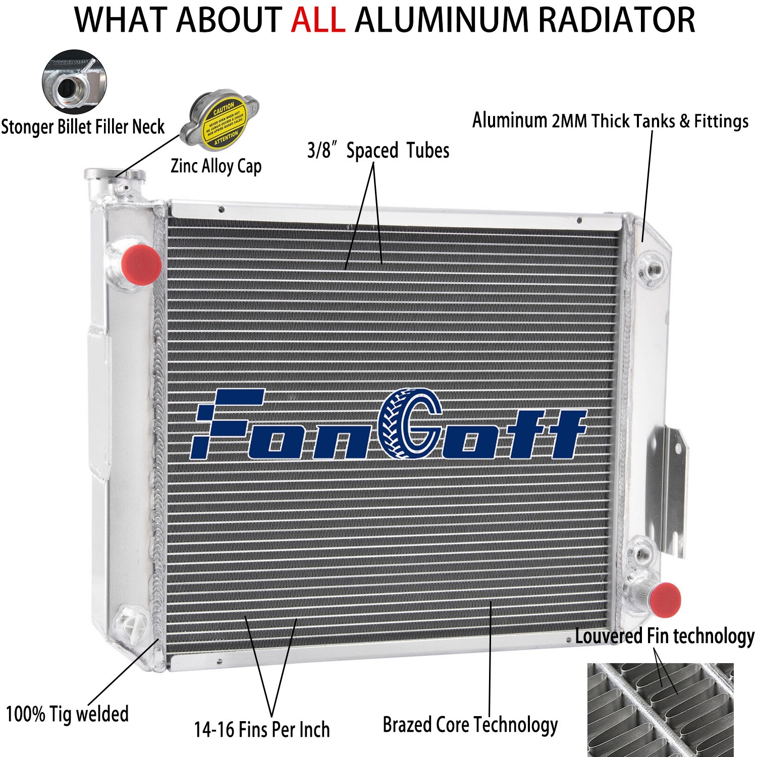 3 Row Radiator Fit Hyster Yale Forklift H45-65XM 2.6 Perkins 2.4L Isuzu GM 3.0L