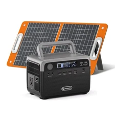 300W Portable Power Station Solar Generator CPAP Backup Charger +60W Solar Panel