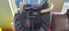 MANOR 17.5" Black Leather All Purpose Horse Saddle with Stirrups & Leathers