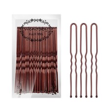 U Shaped Hair Pins 100 PCS 2.8 inch Brown Heavy Duty for Buns Thick Hair