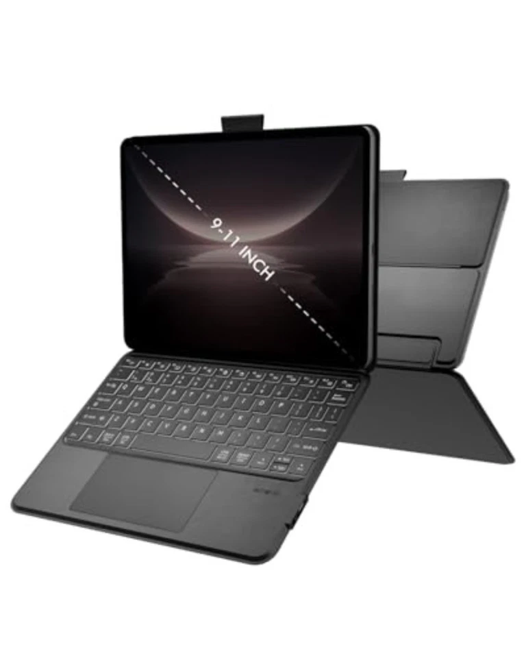 Universal Keyboard Case for 9-11 Inch Tablets, Dual Bluetooth Detachable Keyboar - Image 2 of 4