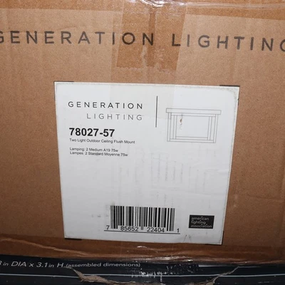 Generation Lighting Hunnington 2 Light Outdoor Flush Mount Ceiling Fixture